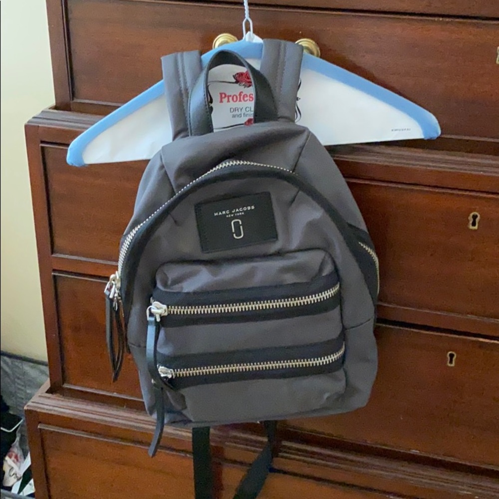 Nylon biker mini grey and black backpack